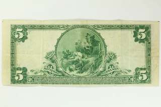 1902 Five Dollar $5 Bill Security National Bank Sioux City Note Blue 