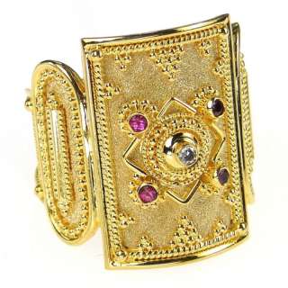 Damaskos 18k Gold Roman Shield Ring  