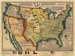 1845 United States and Republic of Texas Historical Map  