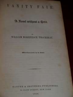 William Thackeray 1st EDITION Vanity Fair 1848 ILLUST.  