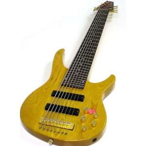 8 String Bass   Swamp Ash Natural Amber/Gold Musical 