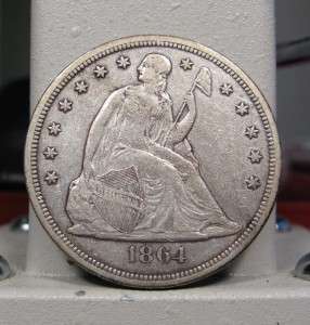 1864 Seated Liberty Silver Dollar *Choice XF* Tough Date Civil War 
