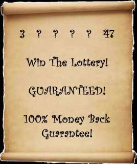 Lottery Winning Numbers Guaranteed Success Lotto Money  