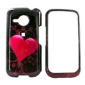  HTC Droid Eris Hard Case Pink Heart Black & PRY TOOL 