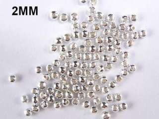 100pc x Sterling 925 SILVER CRIMP BEADs 2mm #189  