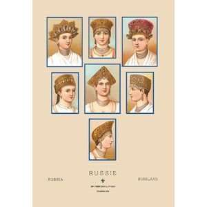  Russian Hats and Hairstyles #2   Paper Poster (18.75 x 28 