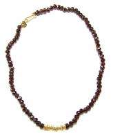 Chan Luu Gold Vermeil Garnet Necklace 17 Inches Semi Precious Stones 