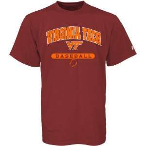  Russell Virginia Tech Hokies Maroon Baseball T shirt 