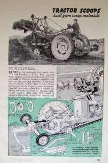   TRACTOR BUCKETS Scoops LIFTS from Scrap Materials 1946 DIY Article