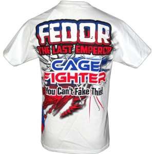  Cage Fighter Fedor Emelianenko Blast White T Shirt (SizeM 
