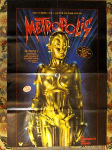 Rare Vintage Metropolis 1926 Movie poster 1984 Release  