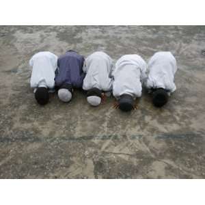  Muslim Boys Praying, Kathmandu, Nepal, Asia Premium 