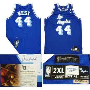  Jerry West Los Angeles Lakers Autographed Throwback Blue 