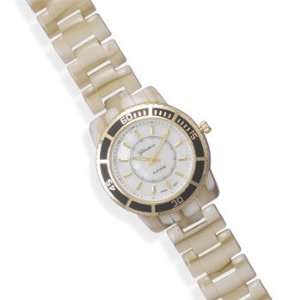  Shell Band Fashion Watch with Round Face Jewelry