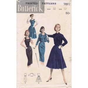 Butterick 7897 Vintage Sewing Pattern Sleeveless Sheath Jumper Dress 