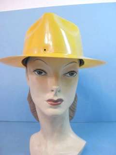 vtg 50s Yellow Plastic Fedora Salesman Sample Hat  