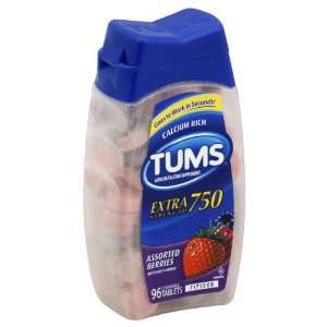 Tums Antacid/Calcium Supplement, Extra Strength 750, Chewable Tablets 