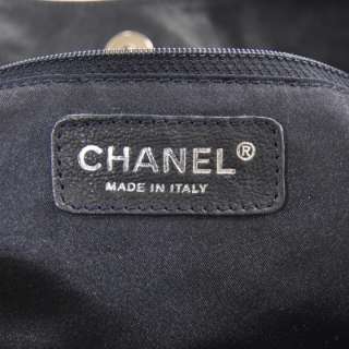 CHANEL Leather COCO CABAS Tote Bag Navy Blue CC  