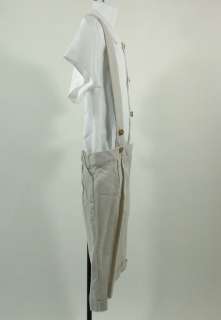 Boys Suit Suspenders Vest Short Sleeve Shirt Tan White Checkered 