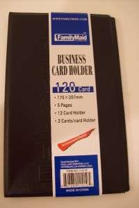 Business Card Holder 120 Card 7.5 x 5 Black  