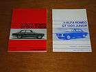 Alfa Romeo GT 1300 Junior Owners Manual and Supplement to the Owners 