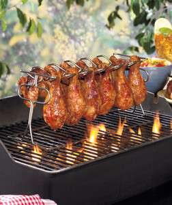   Grill Top Chicken Leg & Wing Rack Roaster Grilling Hanger  