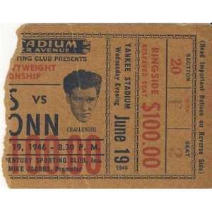  1946 Joe Louis Vs. Billy Conn Fight Ticket   Boxing 