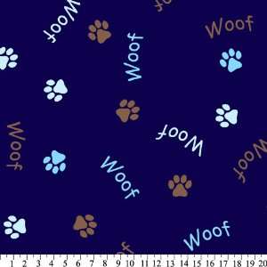  Woofs and Paws Anti Pill Fleece (Blue) Arts, Crafts 