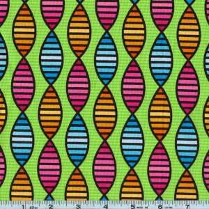  44 Wide Baby Geniuses Grow Up Double Helix Green Fabric 
