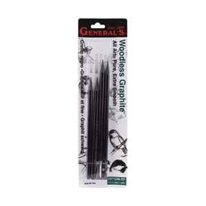  General Pencil Woodless Graphite Pencils & Sharpener 4 Pencils 