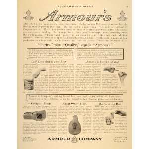  1906 Ad Armours Products Pure Leaf Lard Stamp Ham Bacon 