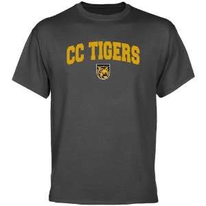  Colorado College Tigers Charcoal Logo Arch T shirt Sports 