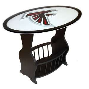  Atlanta Falcons Wood End Table With Glass Cover Sports 