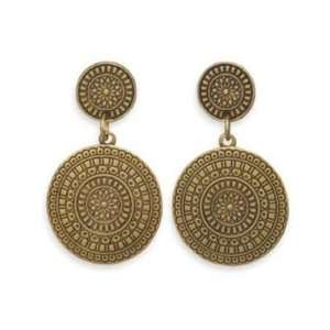  Oxidized Gold Tone Concho Style Fashion Earrings Jewelry