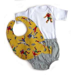  Touch Down Bib Bloomer & Bodysuit Set