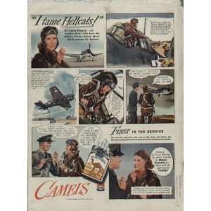   F6F HELLCAT.  1944 CAMEL Cigarettes War Bond Ad, A3026