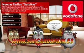 SPANISH PAYG   PREPAY VODAFONE XS8 3G DATA SIM CARD 3G 1€ CREDIT 