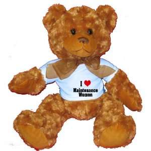  I Love/Heart Maintenance Women Plush Teddy Bear with BLUE 