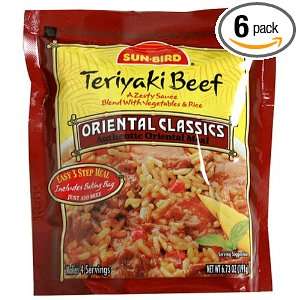 Sun Bird Meal Maker, Teriyaki Beef, 6.73 Ounce Package (Pack of 6 
