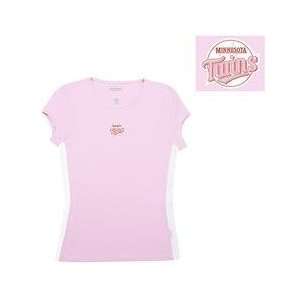 Minnesota Twins Womens Flash T shirt by Antigua Sport   Pink Extra 