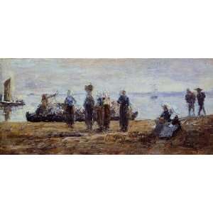   Ferry at Plougastel, By Boudin Eugène  