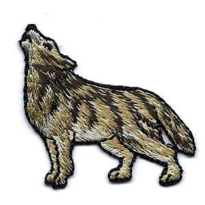 Wolf, Howling/Embroidered Iron On Applique Forest Animals