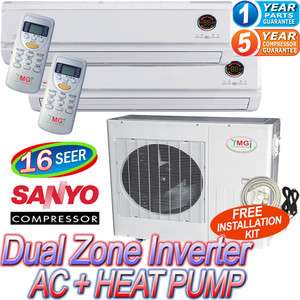   Air Conditioner AC Heat Pump, 21000 BTU Dual Zone A/C Heater  