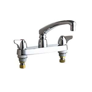 Chicago Faucets 1100 ABCP 8 Inch Centerset Deck Mount Kitchen Faucet 