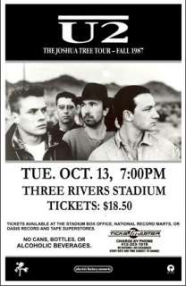 U2 Joshua Tree Tour Concert Poster Print 1987  