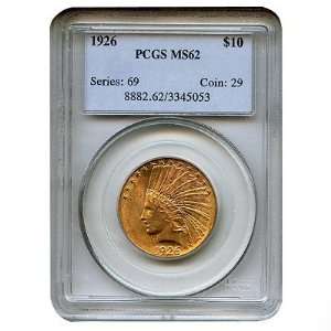  1926 Gold $10 Indian Head MS62