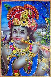Lord Krishna   Hindu God Poster   21x31 (#8101)  