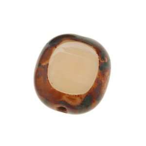  Czech Glass Table Cut Window Beads 12x14mm   Opaque Almond 