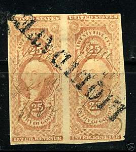 R45a, 25 cent Entry of Goods Imperf Pair  