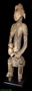 Senufo Seated Maternity Figure On Stand African Art  